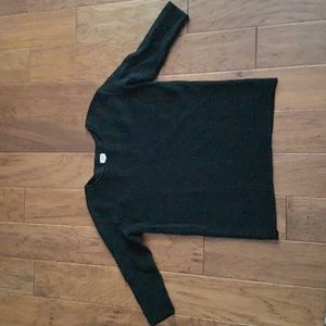 Wilfred Black Sweater Ribbed Crewneck Cotton Cashmere Silk Blend Size S